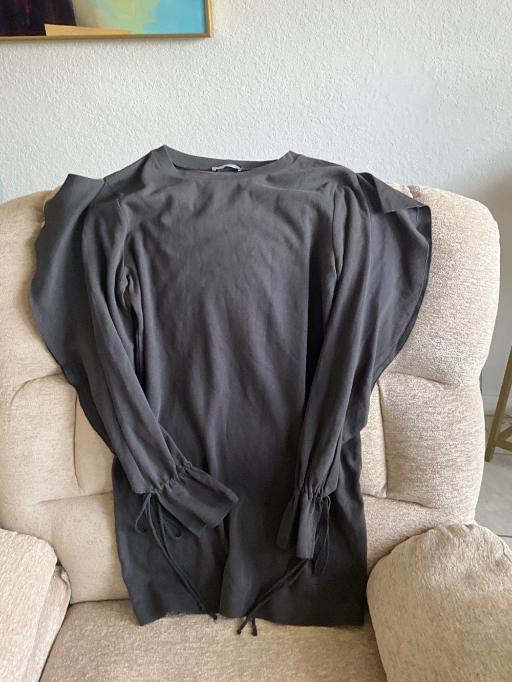 NWOT Zara Basic Long Sleeve Ruffle Dress sz Small - Picture 5 of 6
